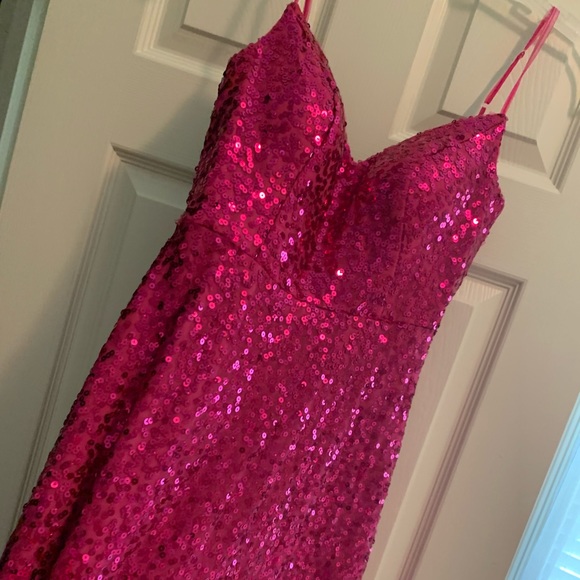Prom/Homecoming/Formal Pink Sequin Dress - Picture 1 of 4